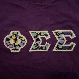 Purple Letter Shirt- PHI SIGMA SIGMA 👠